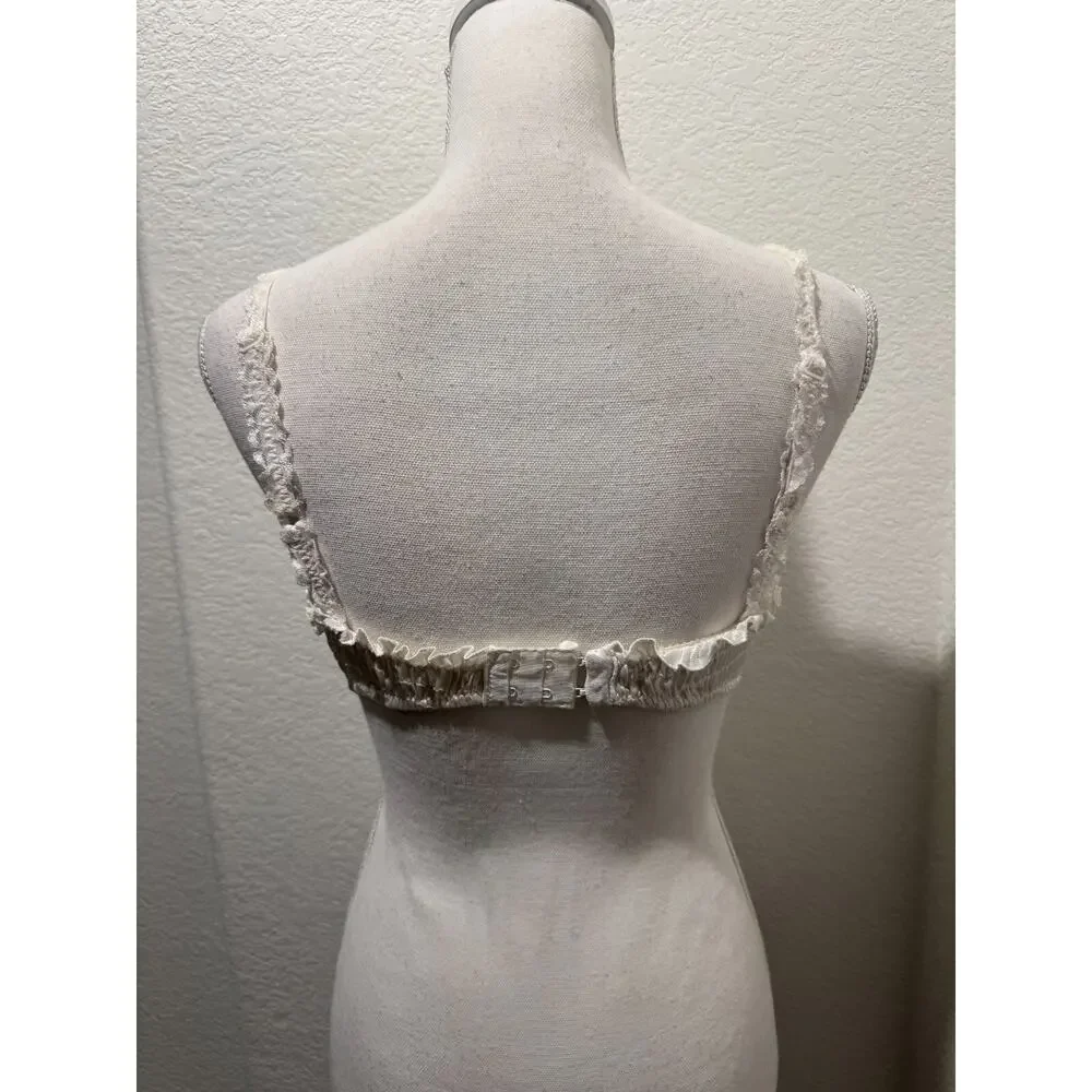 Vintage 90s Victoria's Secret Second Skin High Cut Brief Panties L Bra 36C White - Picture 8 of 15